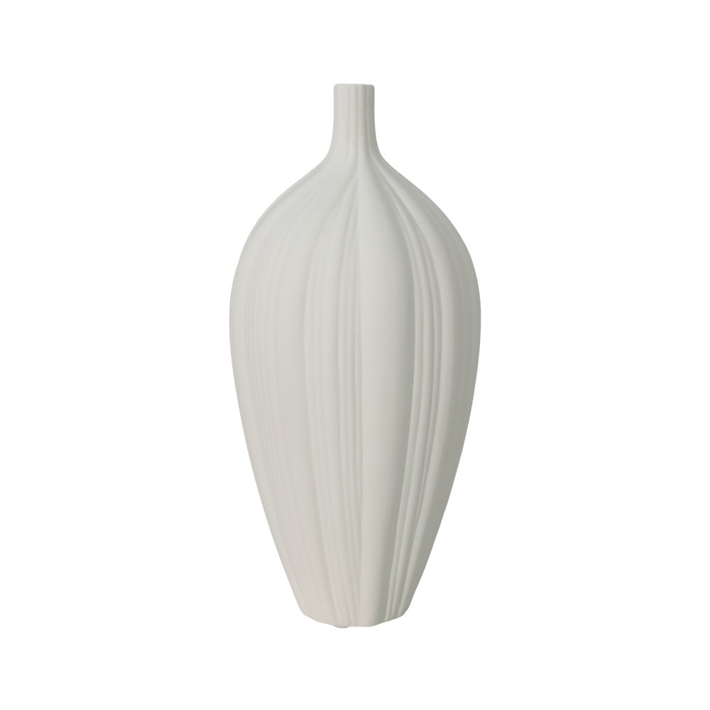 Jarrón de cerámica 2.5 x 36 cm blanco