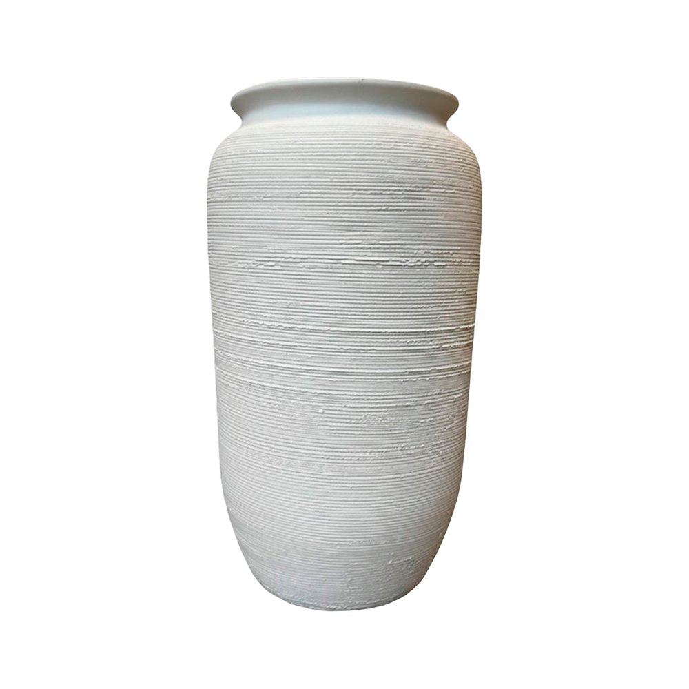 Jarrón de cerámica 28 x 12 cm blanco