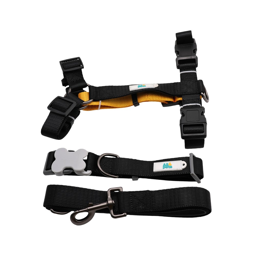 Arnes y correa para perro talla xl negro 2 piezas