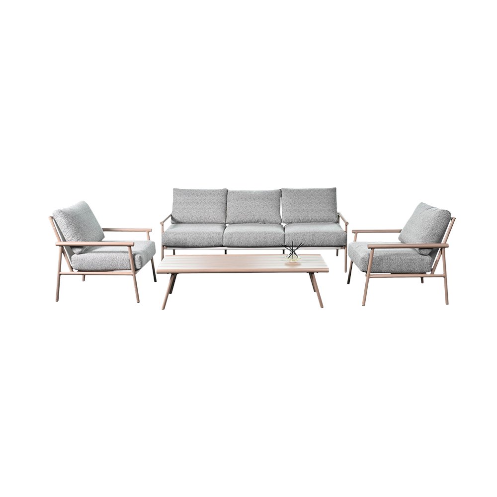 Mueble para exterior color gris / beige - 4 piezas