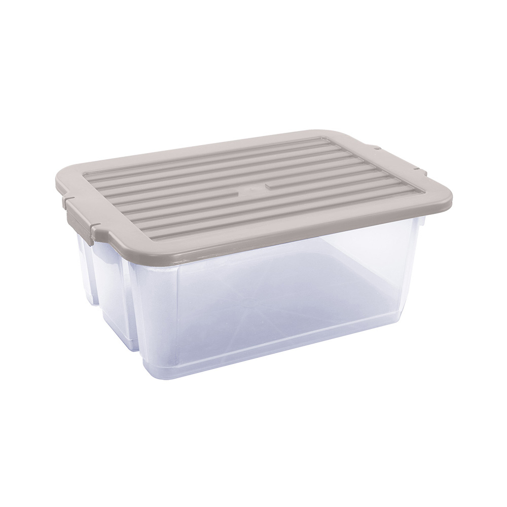 Caja organizadora de plastico 9.5 l con tapa capuccino