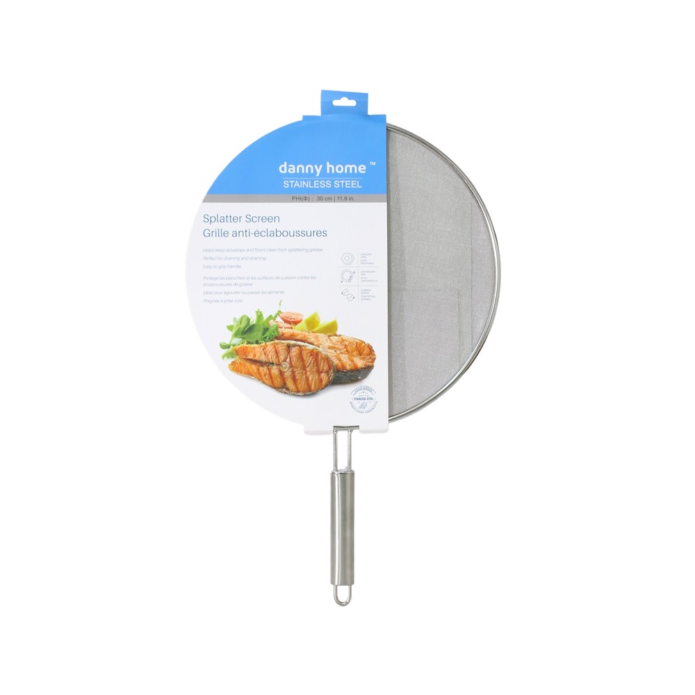 Protector para cacerolas contra salpicaduras de acero inoxidable 30 cm