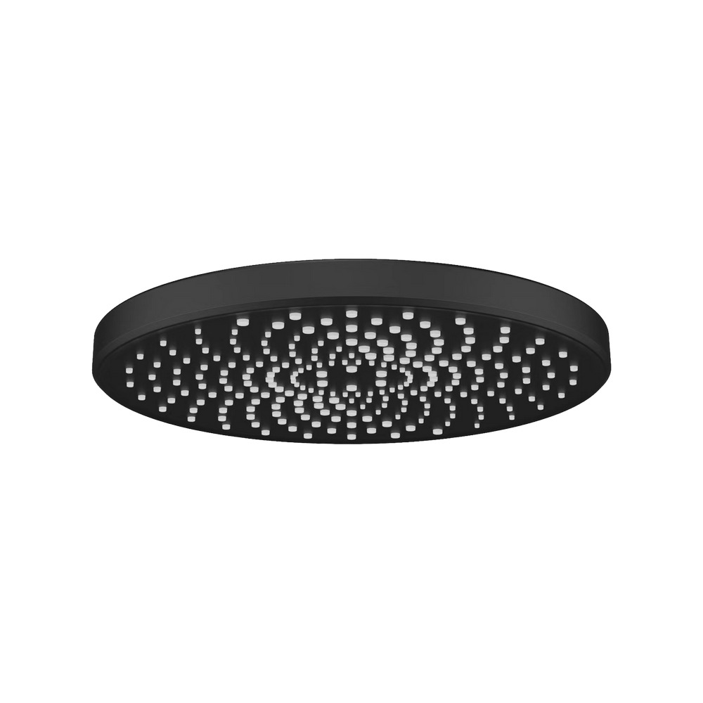 Cabeza de ducha redonda negra 20 cm (8 pulgadas)