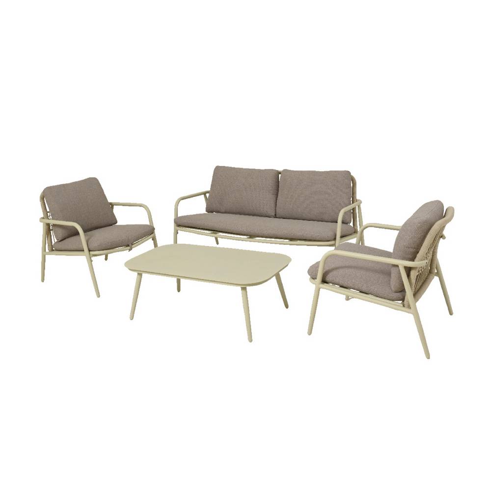 Mueble para exterior de acero 141 x 75.5 x 68 cm crema/beige 4 unidades