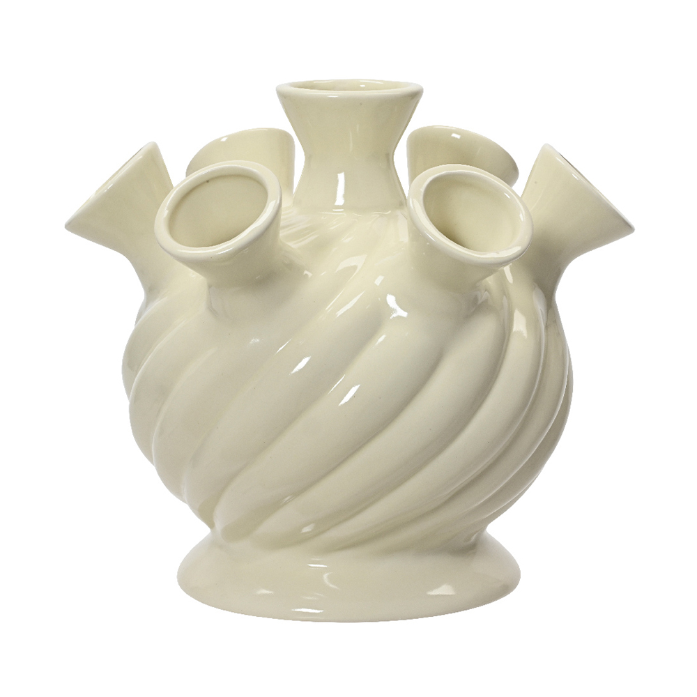Florero de porcelana 18 cm crema