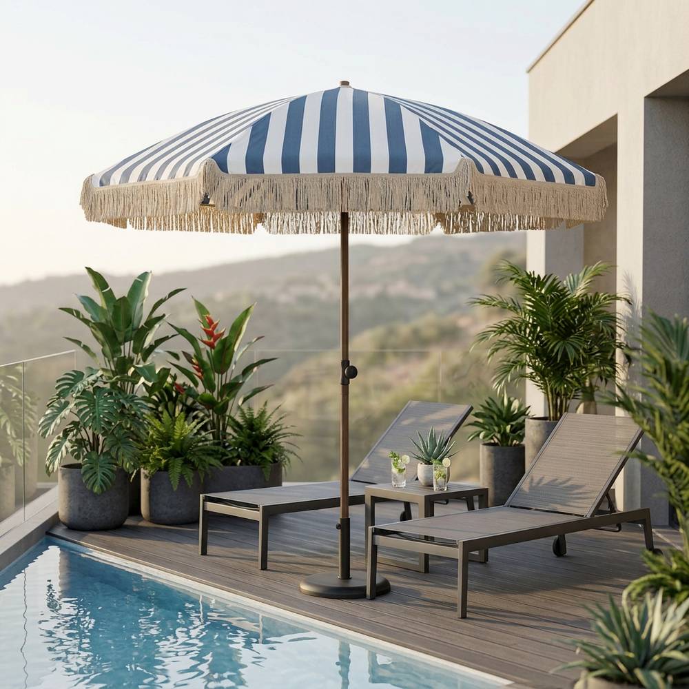 Sombrilla para jardin 200 cm azul
