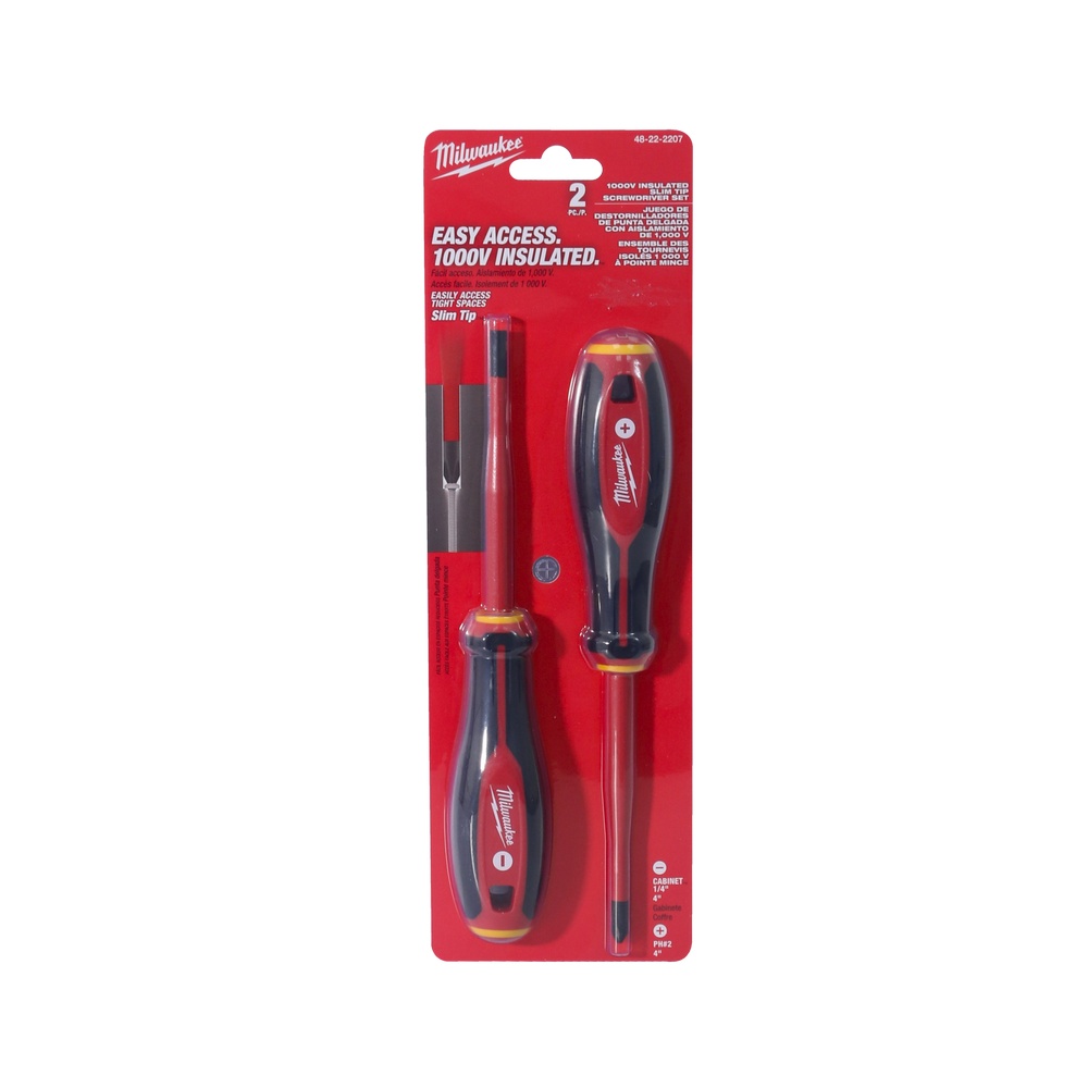 Destornillador aislado mixto 1000v 2 unidades