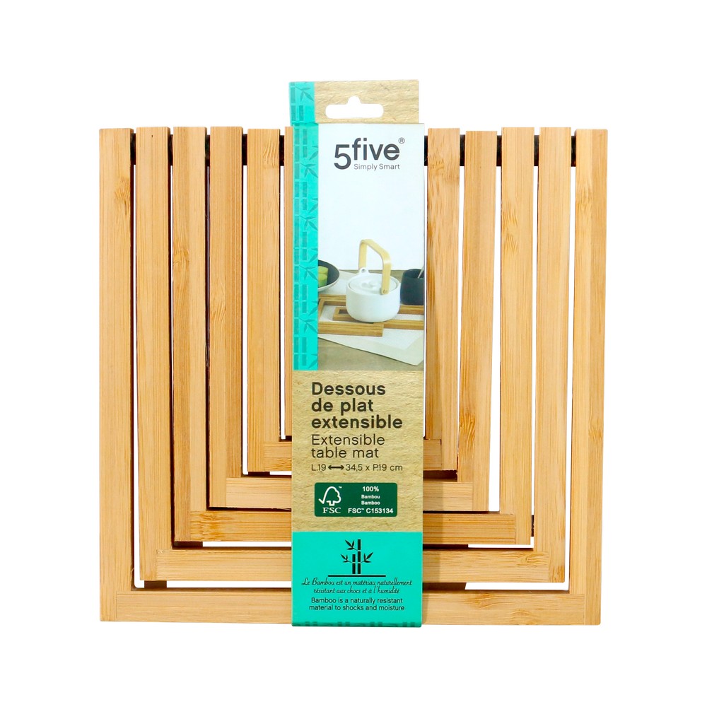 Porta caliente de bambu extensible 34.5 cm