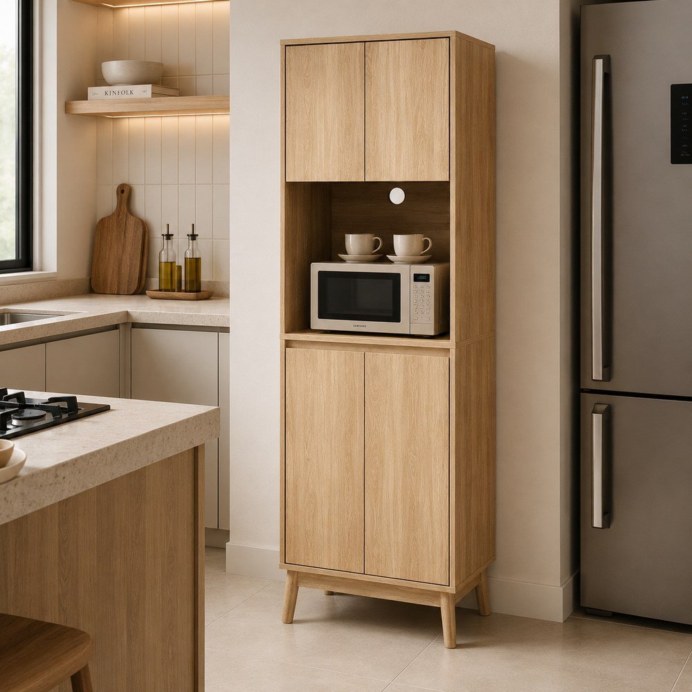 Mueble para cocina de mdf 60x40x175 cm abana beige