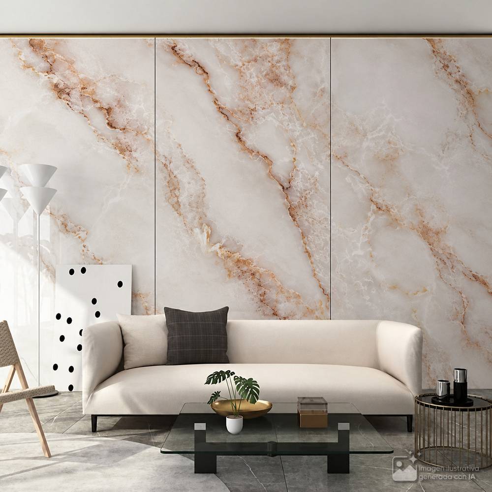 Lamina de piedra flexible marmol dorado 122x244x0.25 cm