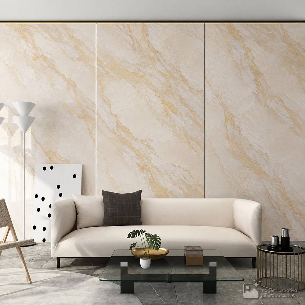 Lamina de piedra flexible marfil 122x244x0.25 cm