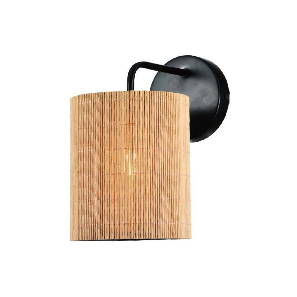 Lampara de pared bambu 1l e27