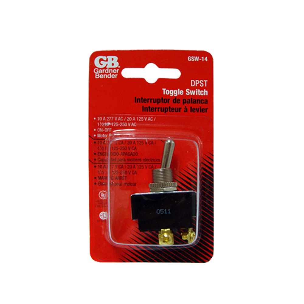 Interruptor de palanca 2 polos on-off 20a 125-277vac