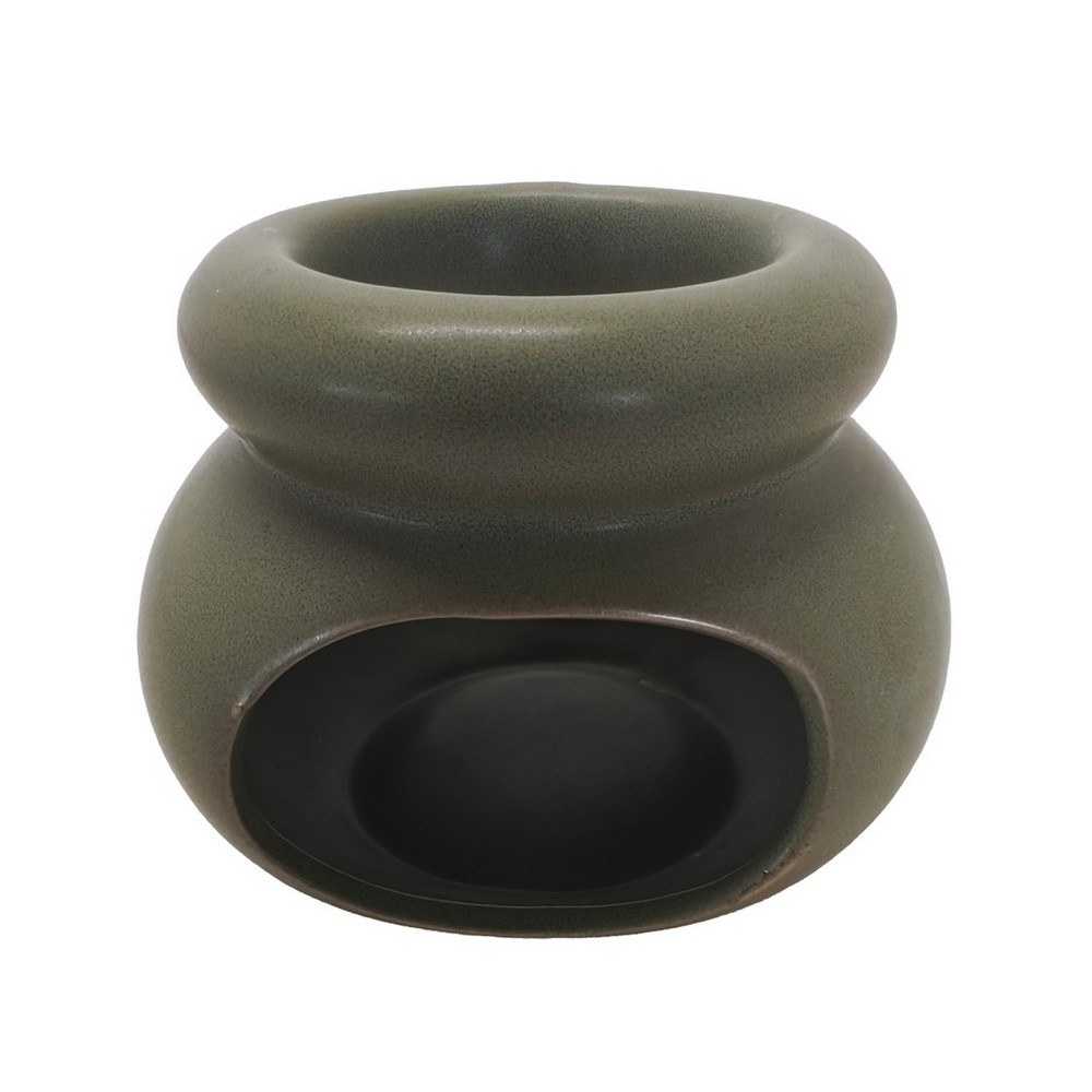 Quemador de aceites aromaticos 8.5x7x6.6cm verde musgo