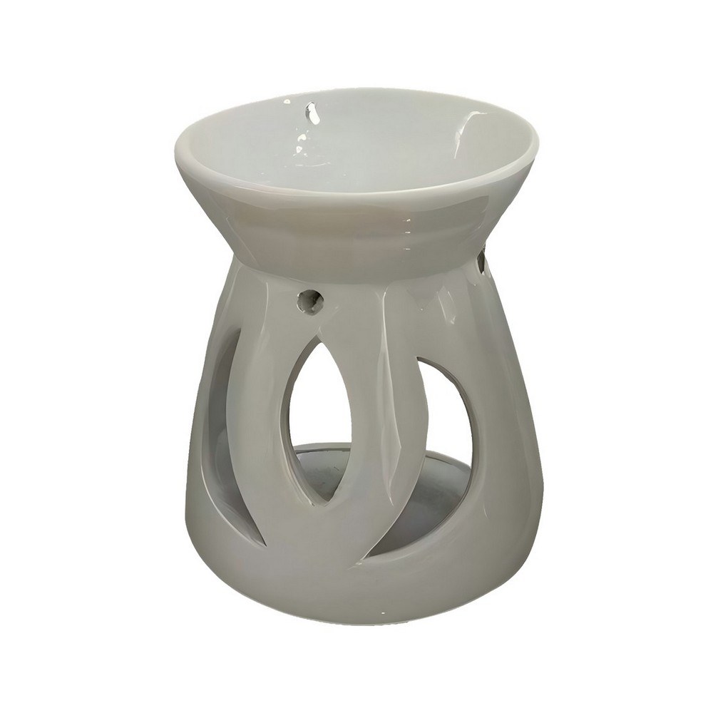 Quemador de aceite aromatico 6.8x6.8x8.9cm blanco f0365-2