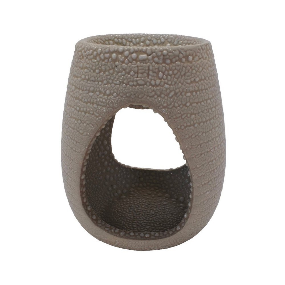 Quemador de aceite aromatico 7x7x8.5cm beige f0369