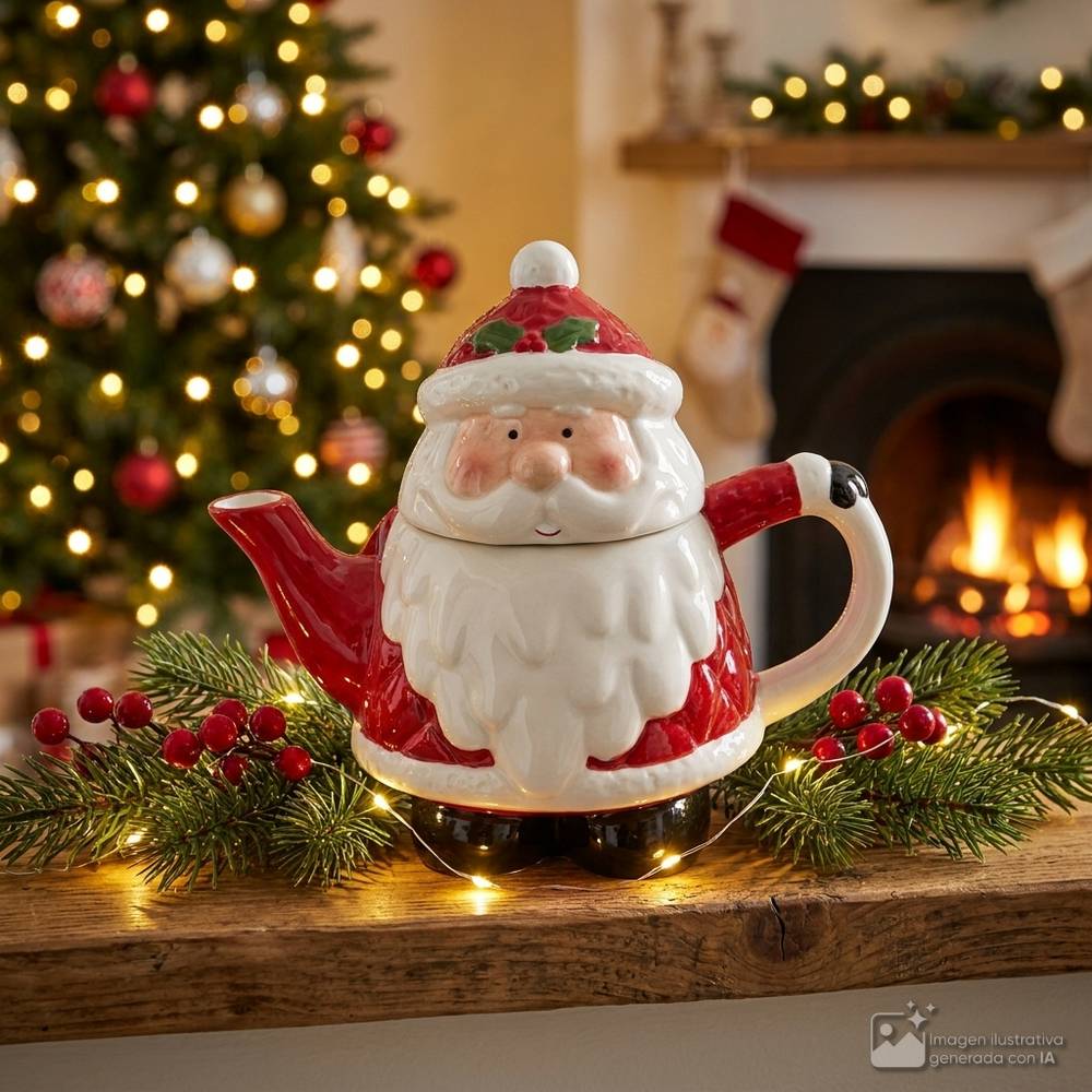 Tetera navideña de santa claus 21.5x12.5x17cm