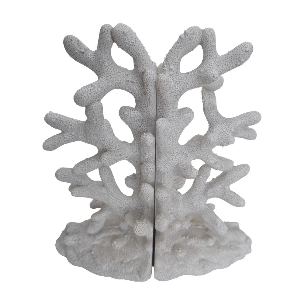 Adorno decorativo de coral de mar 21x21cm blanco