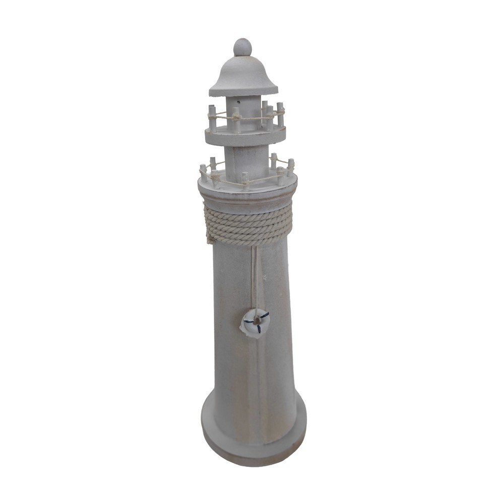 Adorno decorativo de faro 13x40cm beige