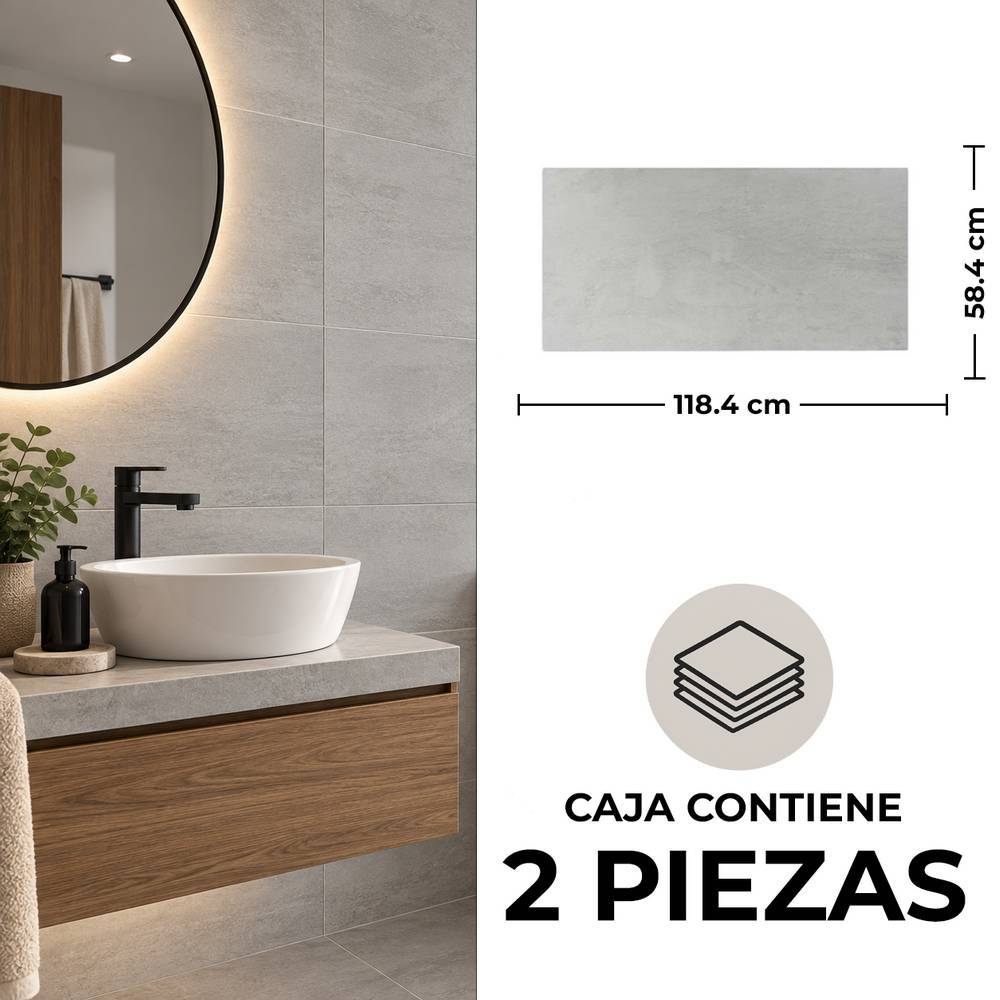 Ceramica de piso 58 x 118.4 cm morandi gris