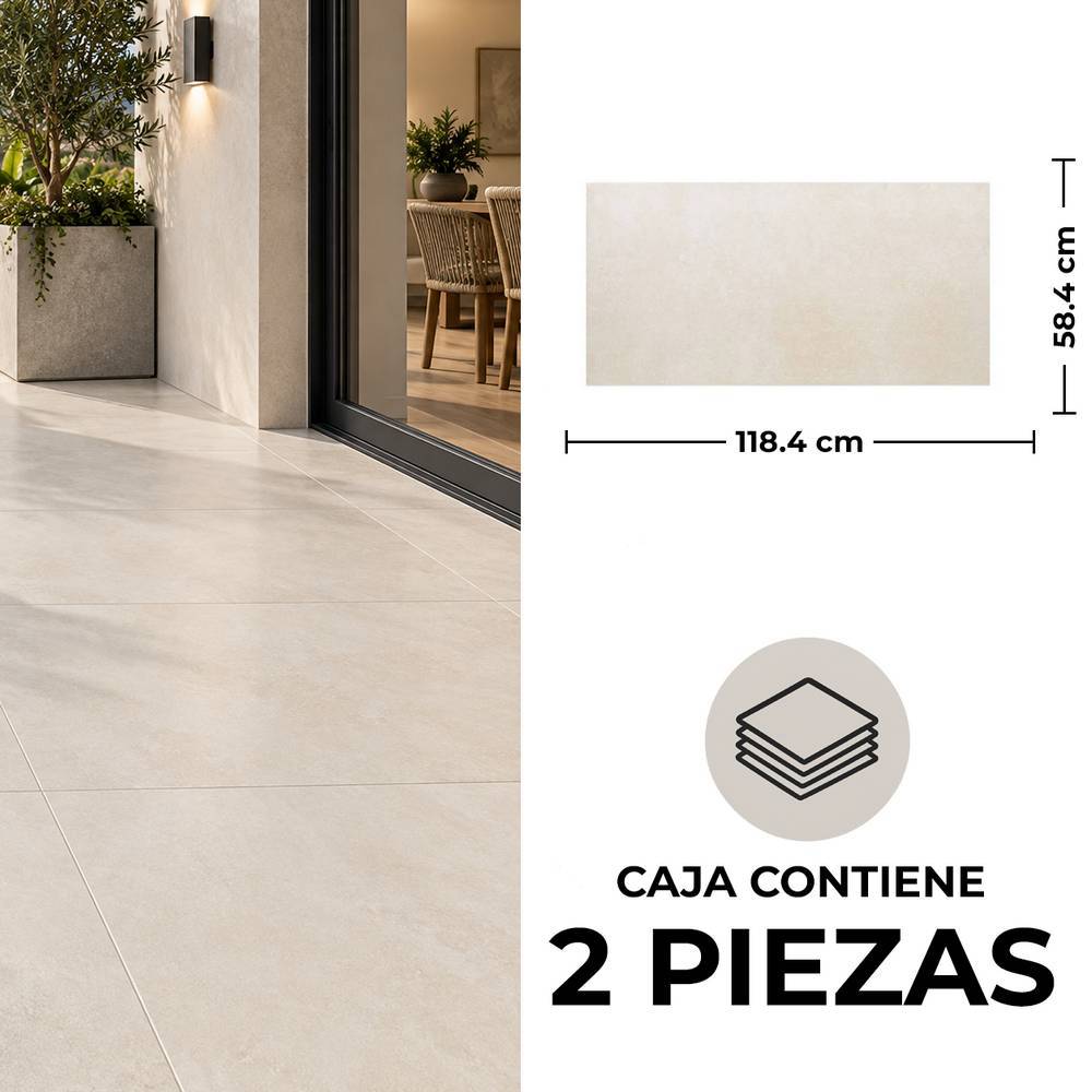 Ceramica de piso 58 x 118.4 cm tellus beige