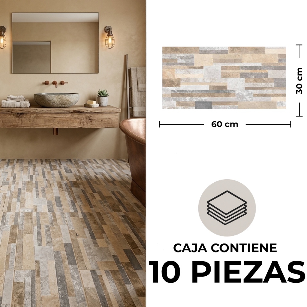 Cerámica de pared 30 x 60 cm torrejón mix