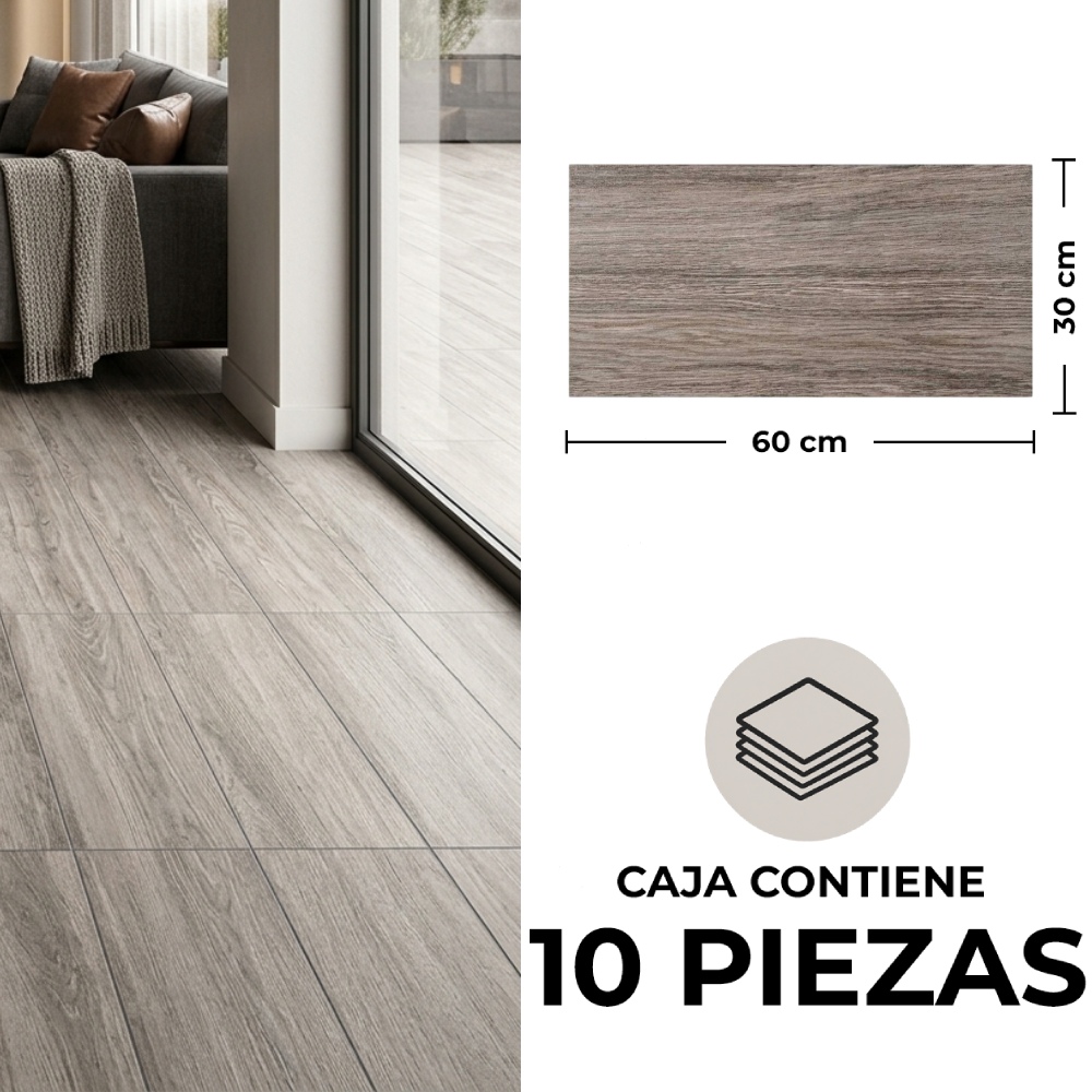 Cerámica de piso 30 x 60 cm macerata wengue