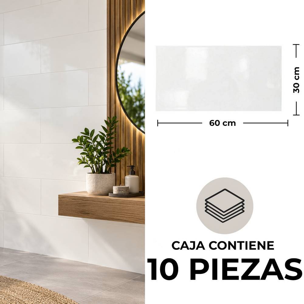 Cerámica de piso 30 x 60 cm monte bianco
