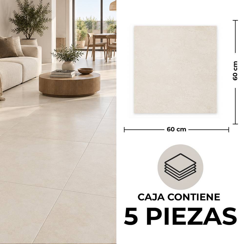 Cerámica de piso 60 x 60 cm itria beige