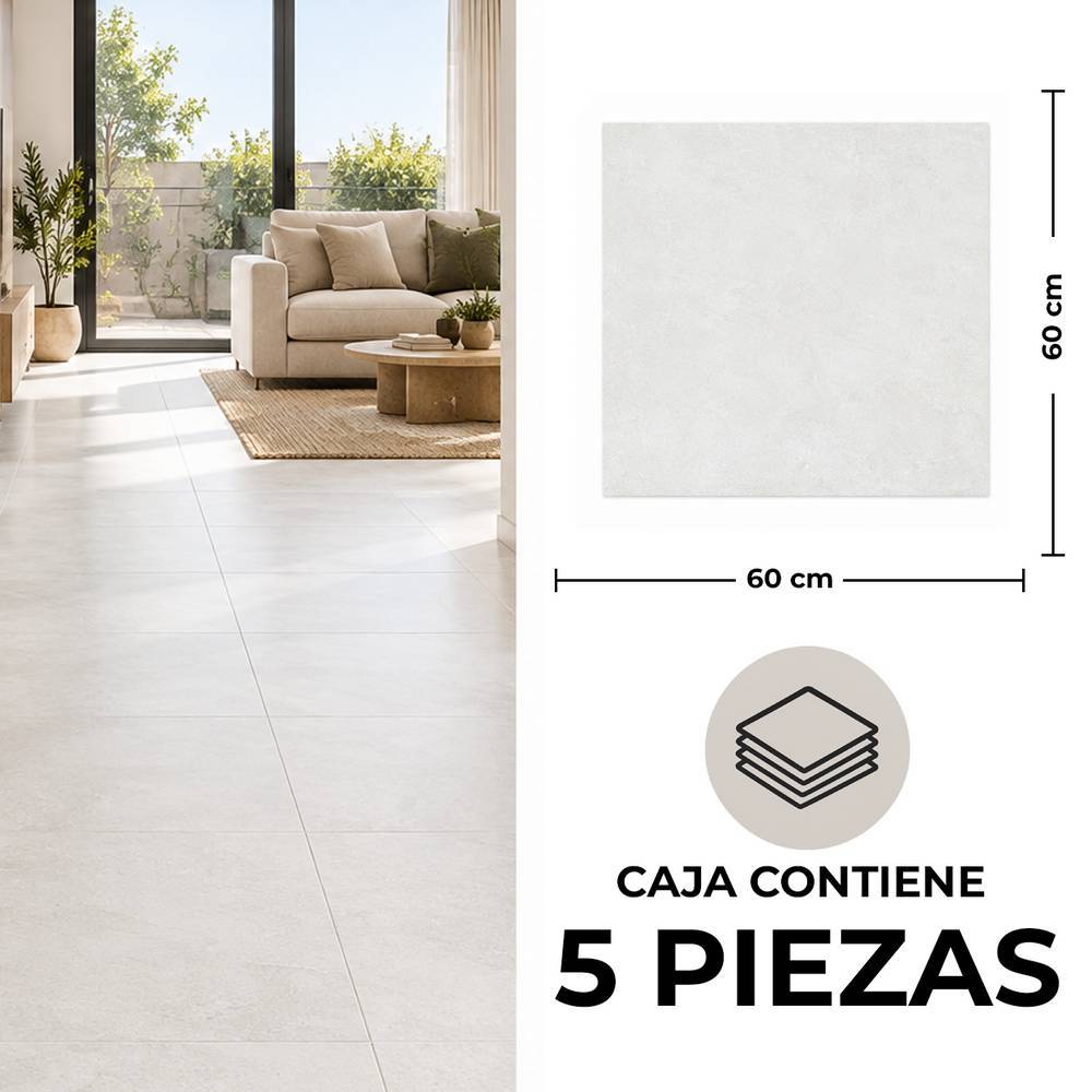 Cerámica de piso 60 x 60 cm itria perla