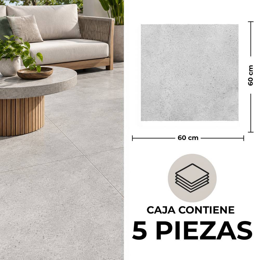 Cerámica de piso 60 x 60 cm acona gris