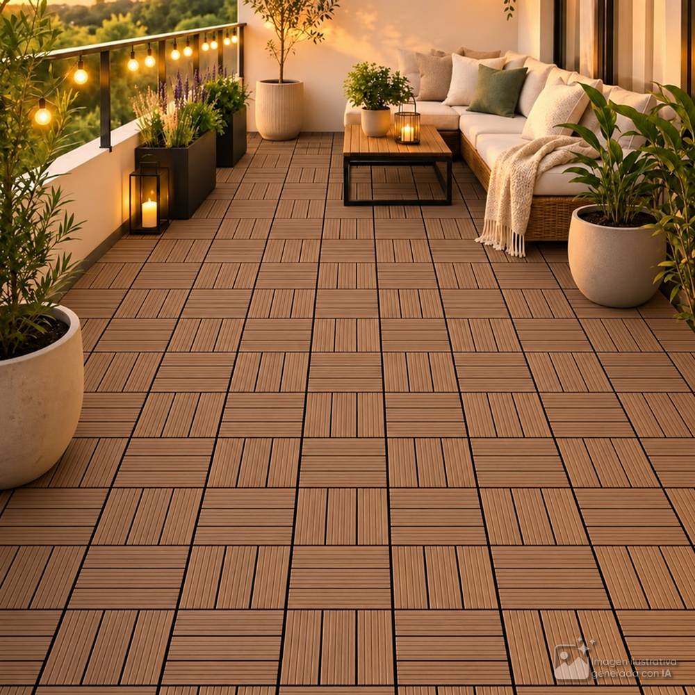 Piso deck 30x30x22 cm cafe