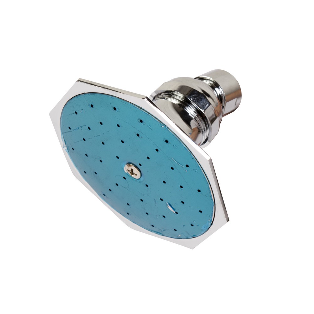 Cabeza de ducha cromada hexagonal