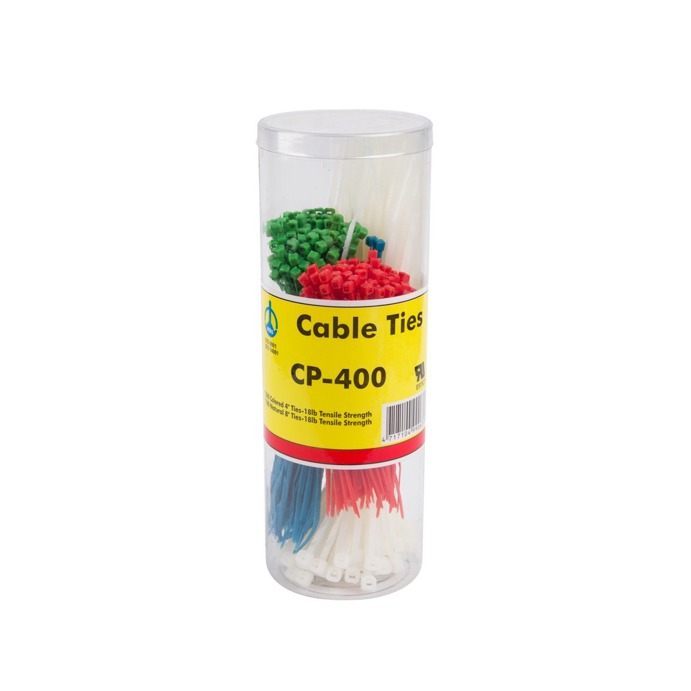 Cincho plastico 4-8 pulg (10.16 - 20.32 cm) set de 400 pzas