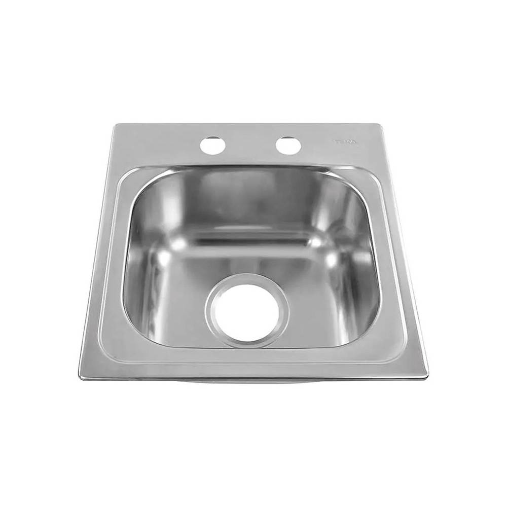 Fregadero de acero inoxidable 1 poceta 38.1 x 38.1 cm