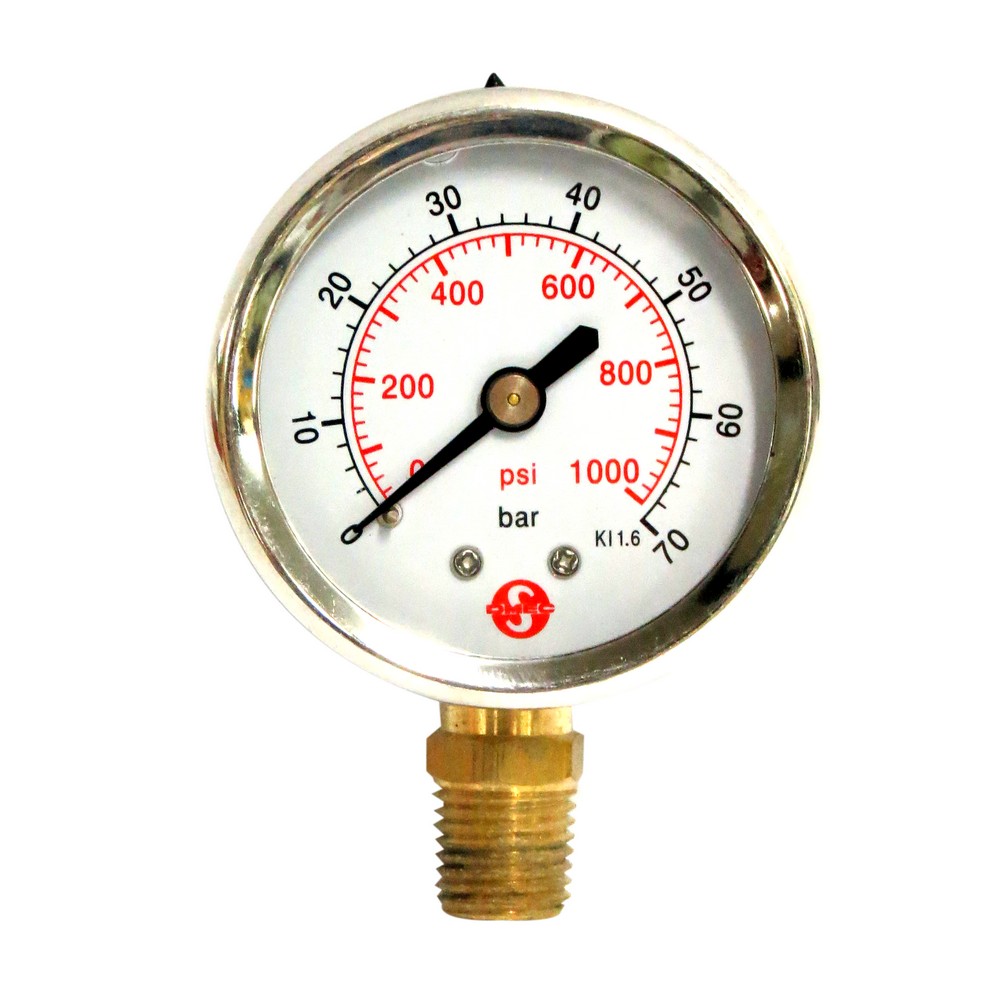 Manómetro 1000 psi 2 pulgcon glicerina