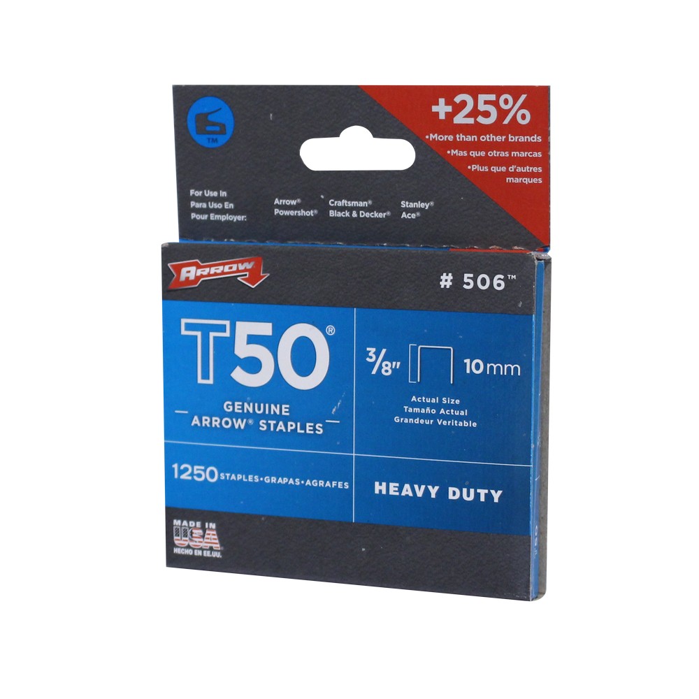 Caja de grapas 3/8 pulg t50 1250 piezas