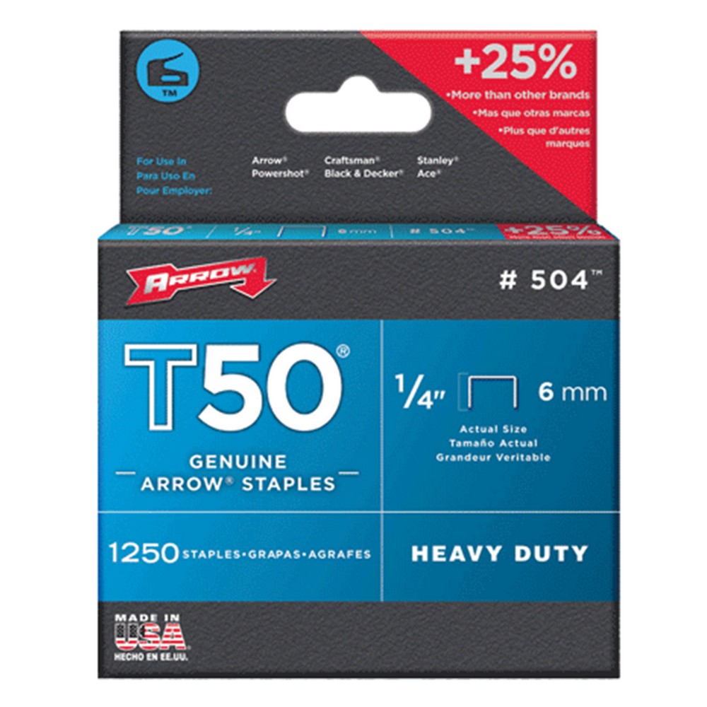 Caja de grapas 1/4 pulg t50 1250 piezas