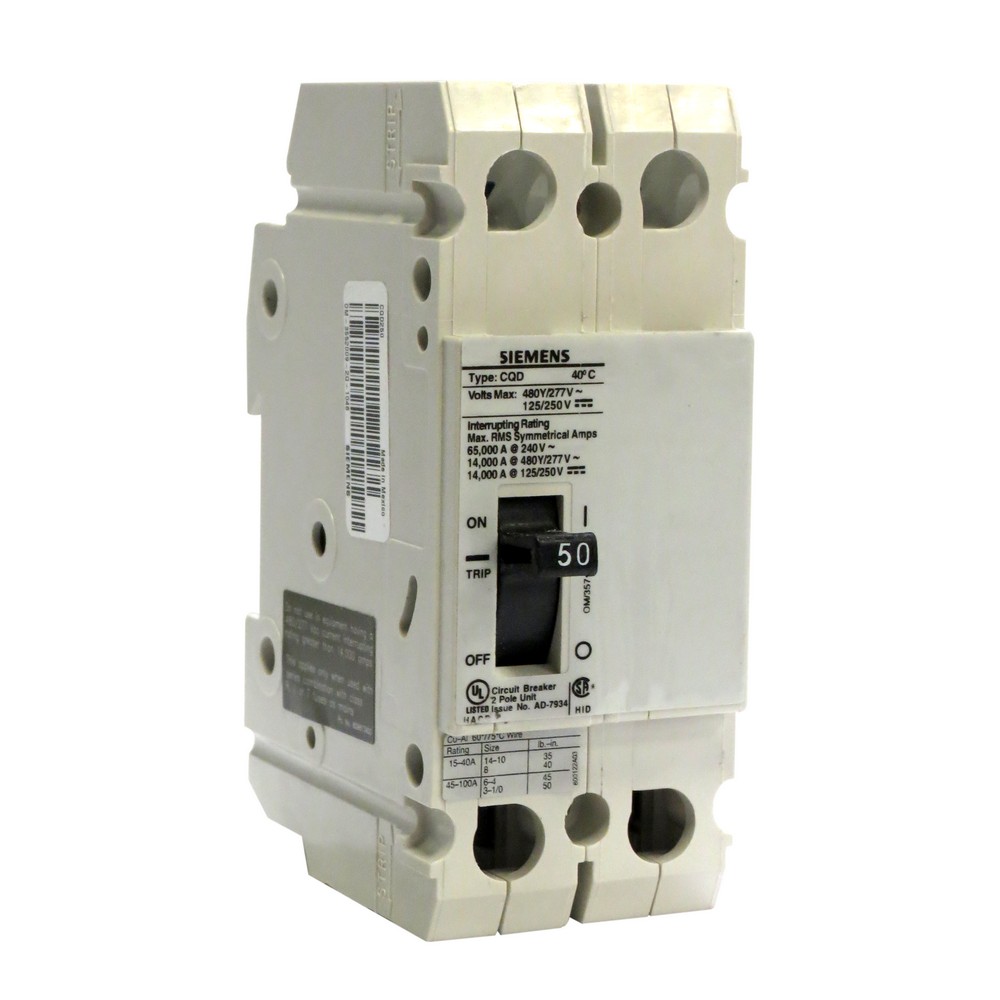 Interruptor termomagnetico 50a 2 polos 480vac us2:cqd250