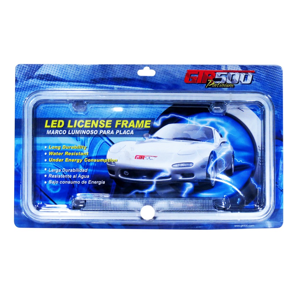 Marco para placa de carro con luz neón color blanco 12 v