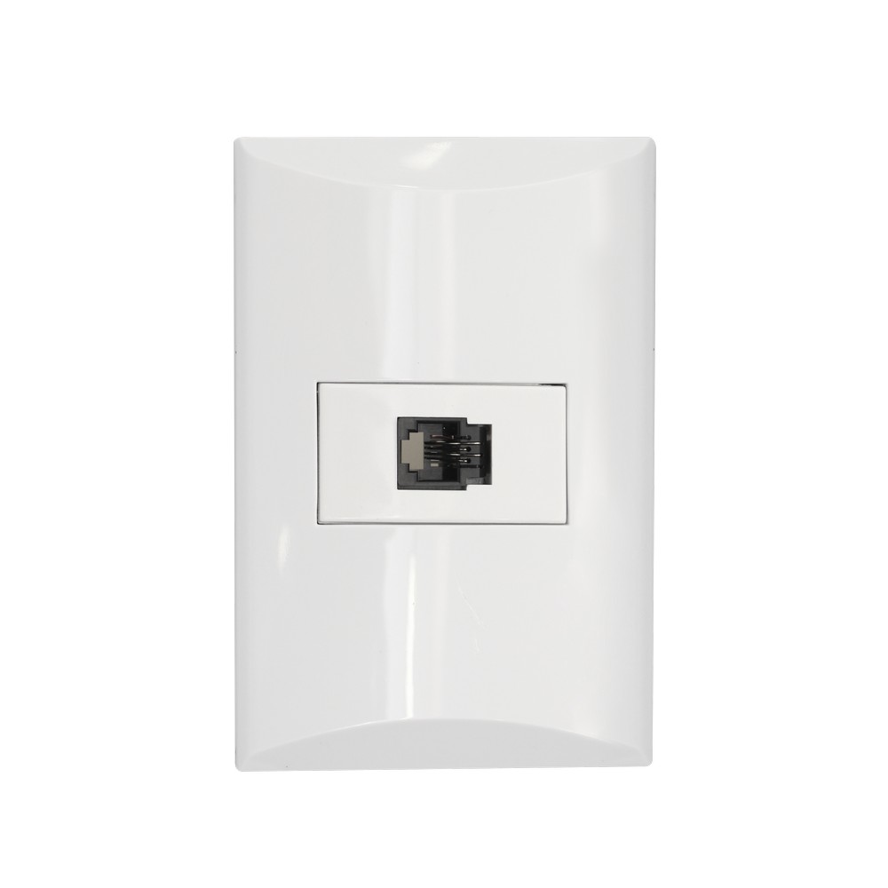 Tomacorriente para telefono rj11 blanco plata