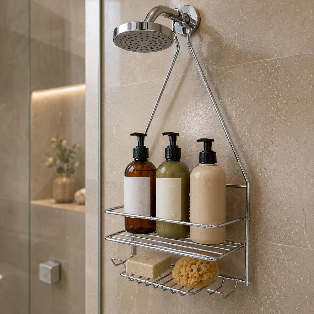 Organizador para ducha metalico níquel satinado
