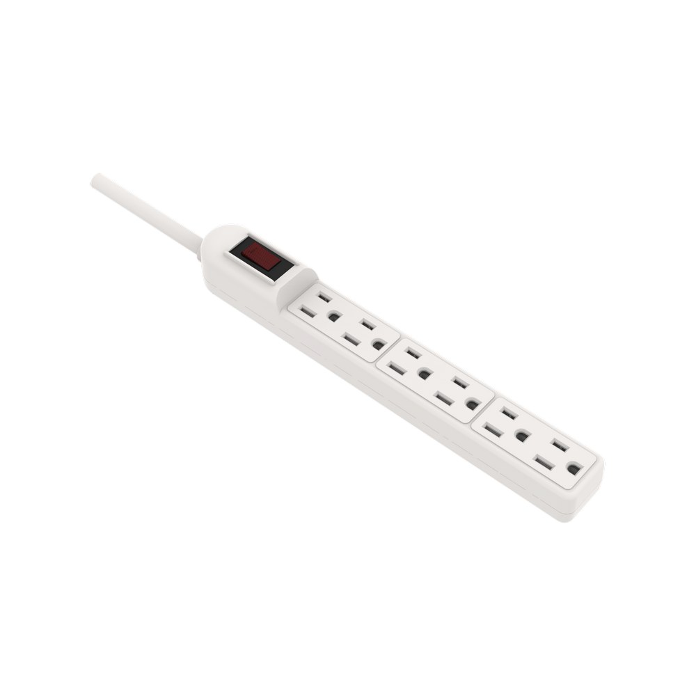 Regleta con supresor 6 salidas 1.5 (45 cm) pies blanca