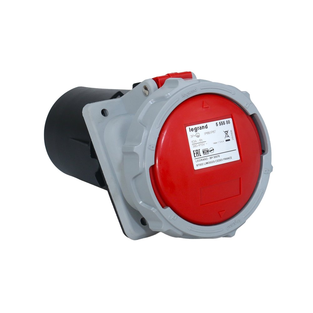 Toma de empotrar hembra 3polos + tierra 63a 415vac