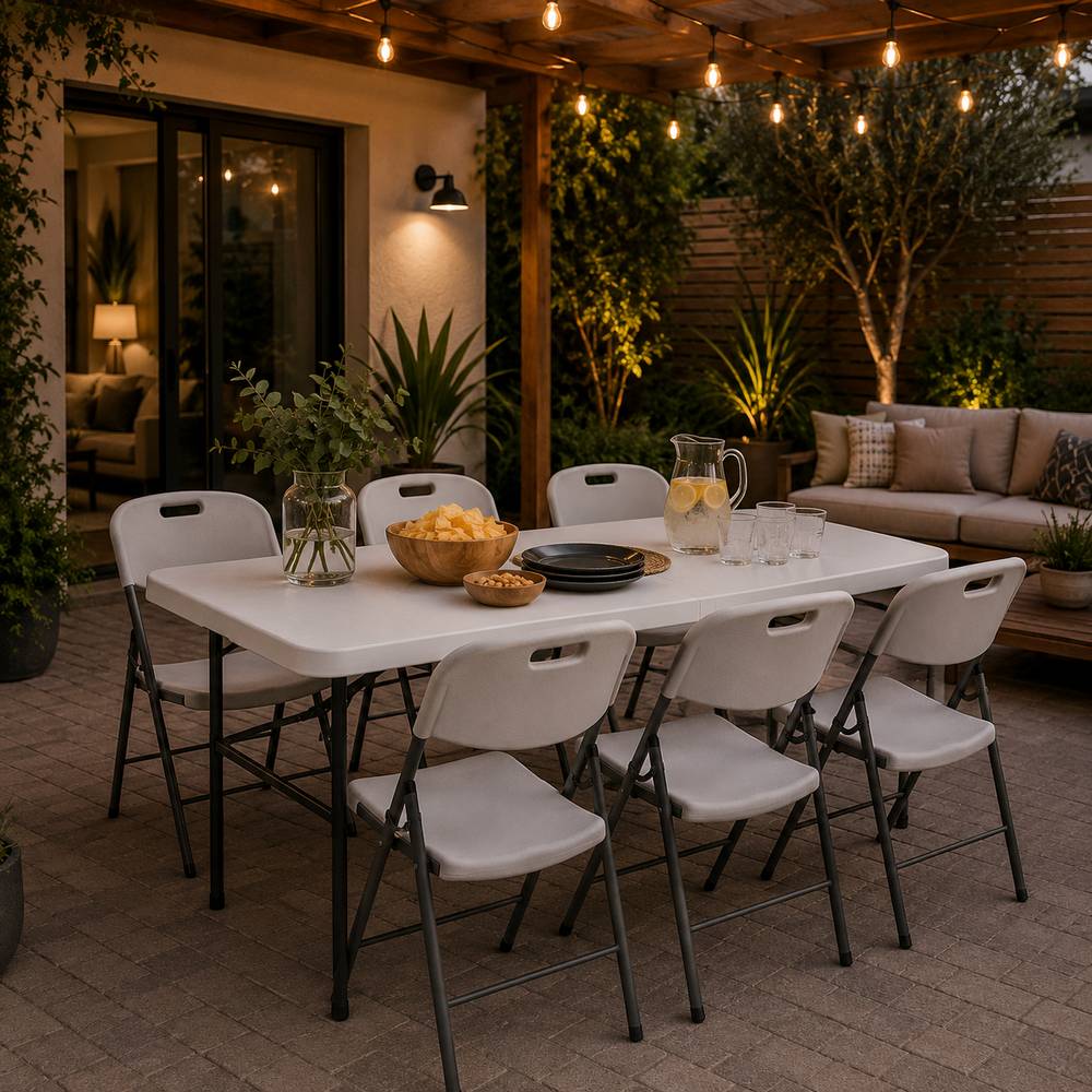 Mesa plastica plegable fija 4 pies
