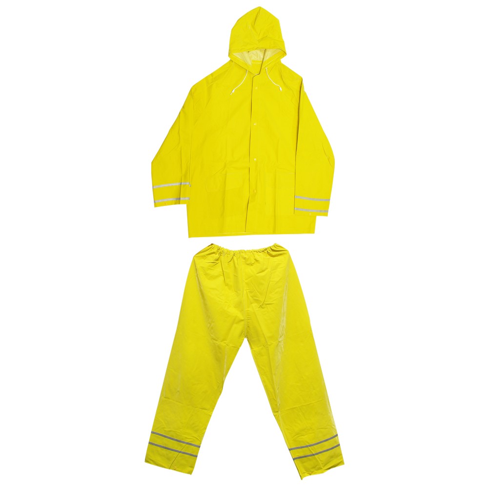 Traje para lluvia 2pzs talla m amarilla con cinta reflectiva