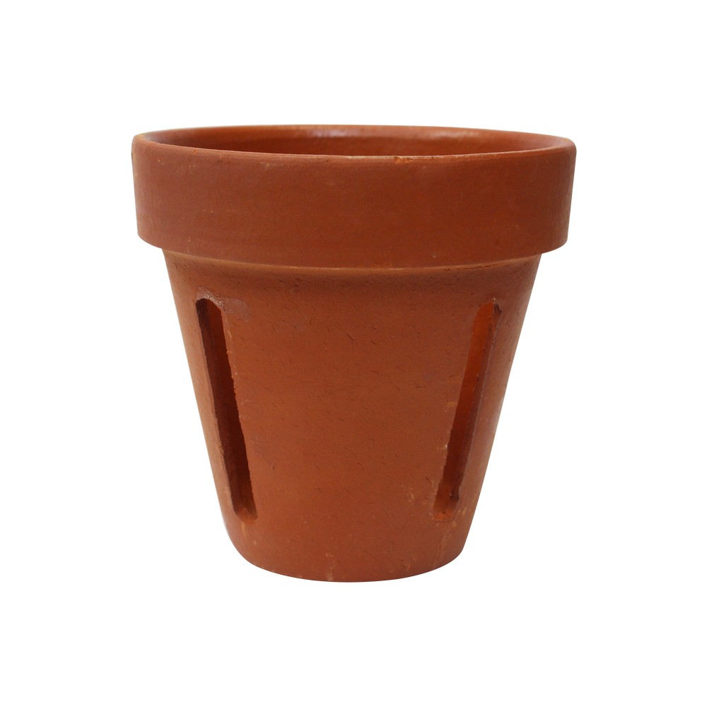 Maceta de barro tipo vaso 15x15 cm ranurada