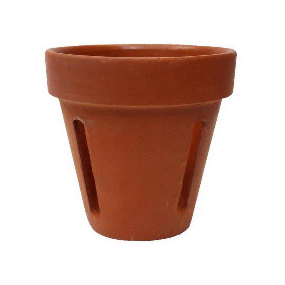 Maceta de barro tipo vaso 18x18 cm ranurada