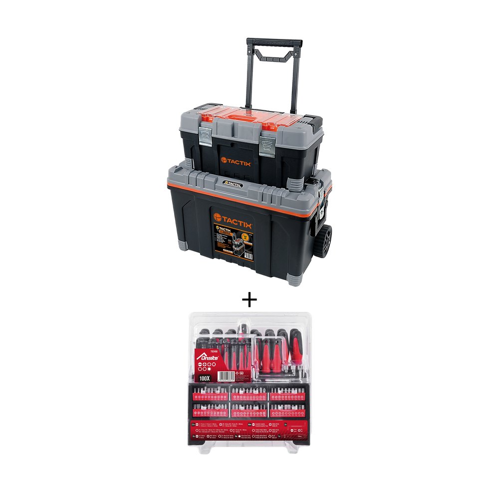 Kit - caja para herramientas 25" + juego de destornilladores gratis