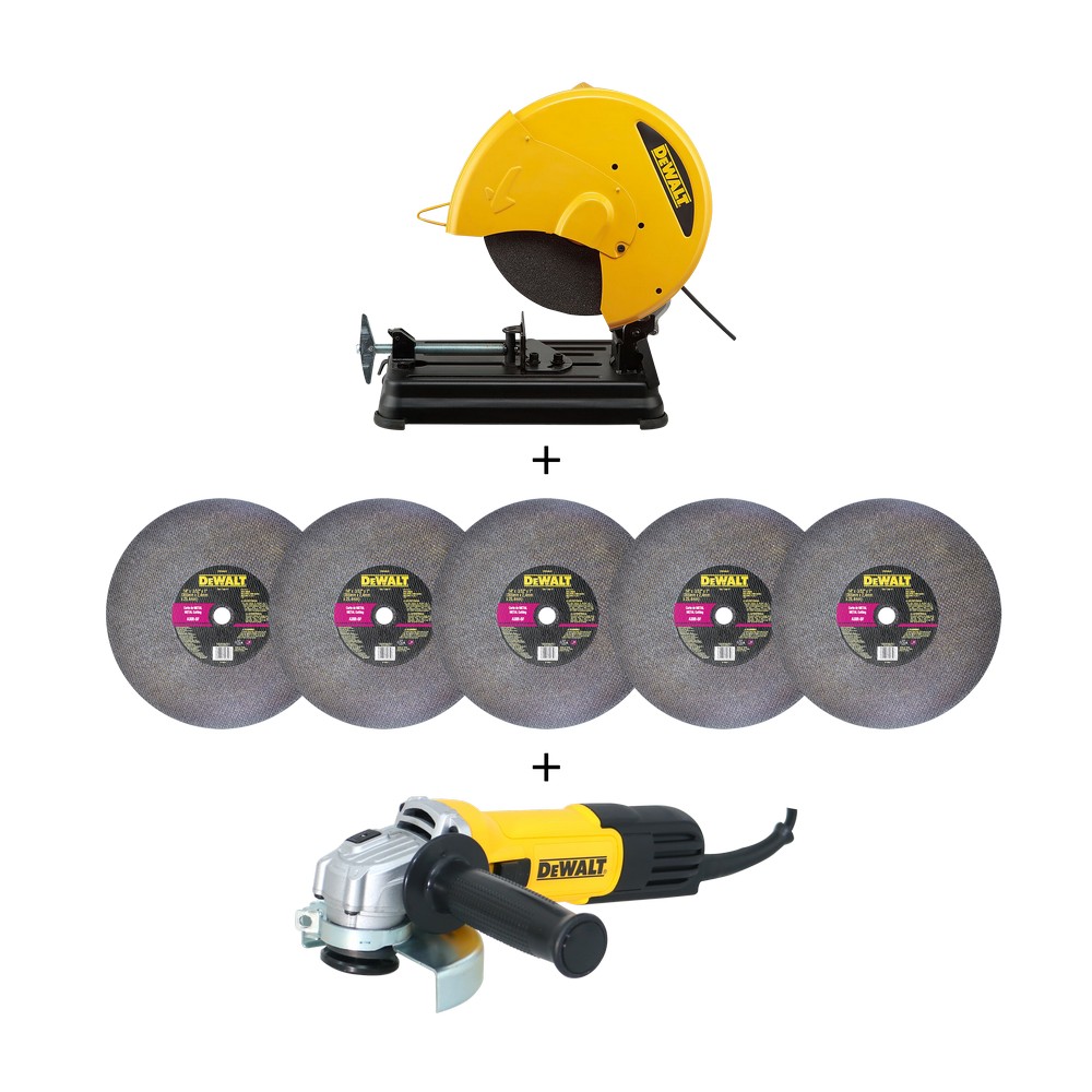 Kit - cortadora de metal 14"(35.56 cm) + 5 discos de corte metal + esmeril angular 4.1/2"(11.43 cm)